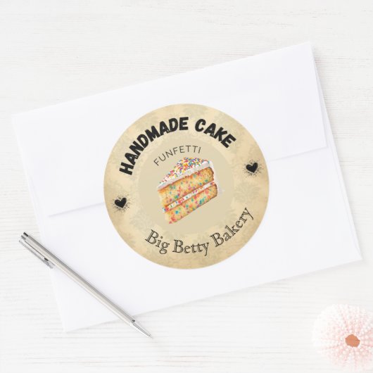 Aangepaste Funfetti Cake Labels | Gepersonaliseerd (Envelop)