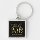 Aangepaste Funky Black- en Gold-klasse van 2013 Sleutelhanger (Voorkant)