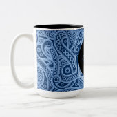 Aangepaste Funky Blue Paisley Pattern-Mok Tweekleurige Koffiemok (Links)