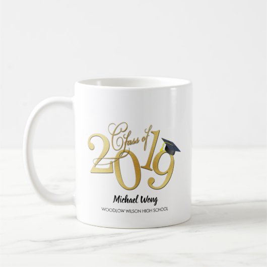 Aangepaste Funky Gold Class uit 2019 Koffiemok (Links)