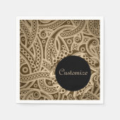 Aangepaste Funky Gold Paisley Pattern Napkins Servet (Voorkant)