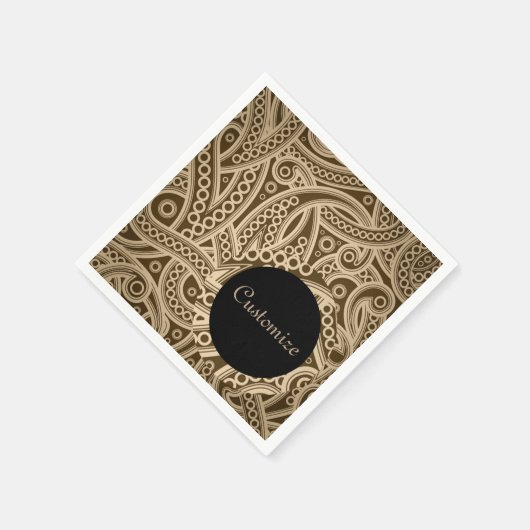 Aangepaste Funky Gold Paisley Pattern Napkins Servet (Hoek)