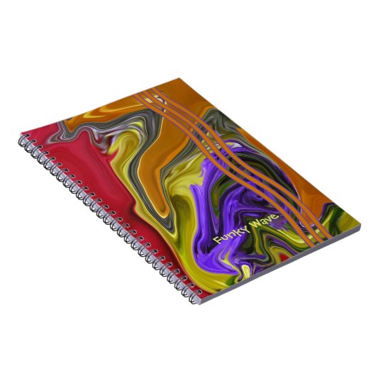 Aangepaste Funky Liquid Wave Abstract Notitieboek (Rechterzijde)