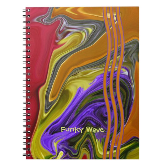 Aangepaste Funky Liquid Wave Abstract Notitieboek (Voorkant)