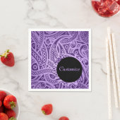 Aangepaste Funky Paars Paisley Pattern Napkins Servet (Insitu)