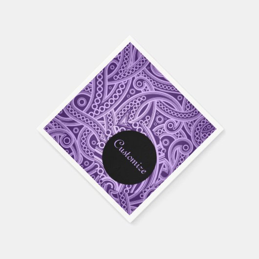 Aangepaste Funky Paars Paisley Pattern Napkins Servet (Hoek)