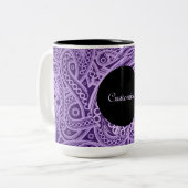 Aangepaste Funky Paarse Paisley Pattern Mok (Voorkant links)