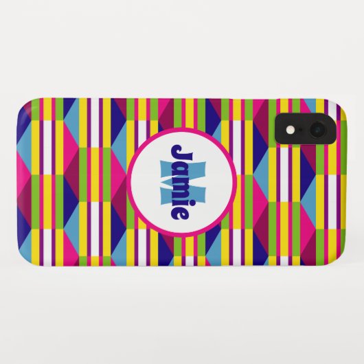 Aangepaste Funky Stripes, driehoekspatroon Case-Mate iPhone Case (Achterkant (horizontaal))