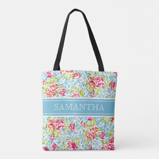 Aangepaste Funky Zomer Waterverf Splatter Patroon Tote Bag (Achterkant)