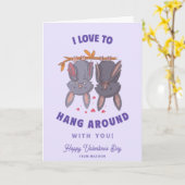 Aangepaste Funny Bats Pun Kinder Valentijnsdag Kaa Kaart (Gele Bloem)