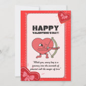 Aangepaste Funny Cupid Valentijn's Day Heart Degie Feestdagenkaart (Voorkant)