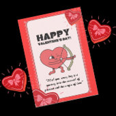 Aangepaste Funny Cupid Valentijn's Day Heart Degie Feestdagenkaart