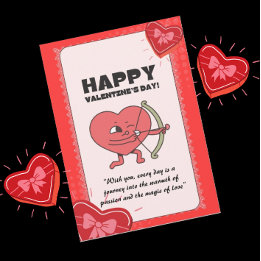 Aangepaste Funny Cupid Valentijn's Day Heart Degie Feestdagenkaart