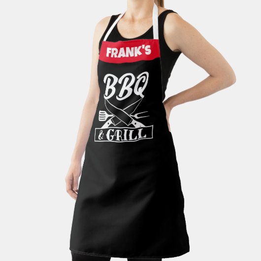 Aangepaste Funny Custom Chef Name Funny BBQ Schort (Insitu)
