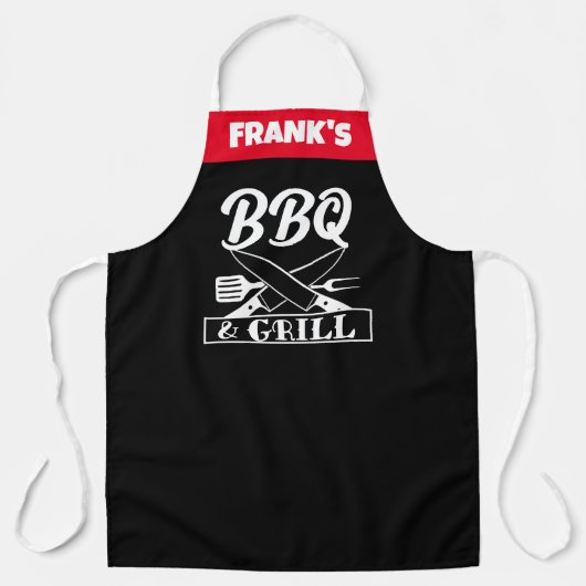 Aangepaste Funny Custom Chef Name Funny BBQ Schort (Voorkant)