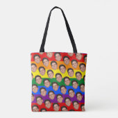 Aangepaste Funny Face Foto Gay Pride Rainbow Canva Tote Bag (Achterkant)