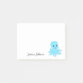 Aangepaste Funny Fat Blue Octopus notepad Post-it® Notes (Voorkant)