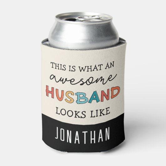 Aangepaste Funny Geweldige Husband-cadeautjes Blikjeskoeler (Blikje Voorkant)