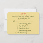 Aangepaste Funny Holiday Kerstbruiloft Noite RSVP Kaartje (Voorkant)