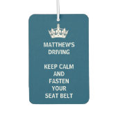 Aangepaste Funny Keep Calm Blue Driving Luchtverfrisser (Voorkant)