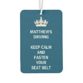 Aangepaste Funny Keep Calm Blue Driving Luchtverfrisser (Achterkant)
