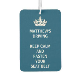 Aangepaste Funny Keep Calm Blue Driving Luchtverfrisser