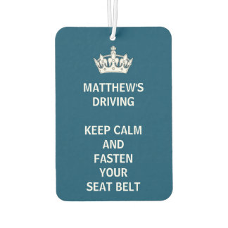 Aangepaste Funny Keep Calm Blue Driving Luchtverfrisser