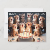 Aangepaste Funny Kitten Happy Birthday Wenskaart Bedankkaart (Voorkant)