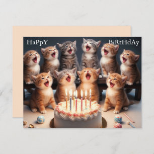 Aangepaste Funny Kitten Happy Birthday Wenskaart Bedankkaart