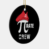 Aangepaste Funny Pi Day Pirate Crew Keramisch Ornament (Rechts)