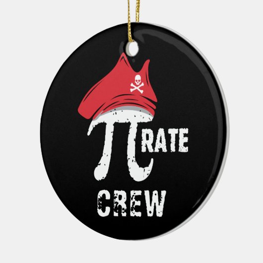 Aangepaste Funny Pi Day Pirate Crew Keramisch Ornament (Links)