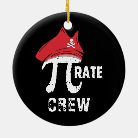 Aangepaste Funny Pi Day Pirate Crew Keramisch Ornament (Achterkant)