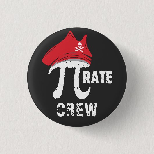 Aangepaste Funny Pi Day Pirate Crew Matching Party Ronde Button 3,2 Cm (Voorkant)