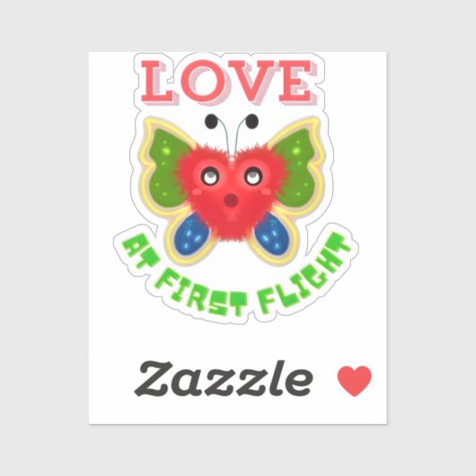 Aangepaste Fuzzy Heart Vlinder Cadeau Sticker (Vel)