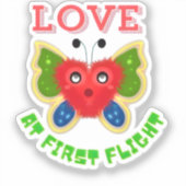 Aangepaste Fuzzy Heart Vlinder Cadeau Sticker (Voorkant)