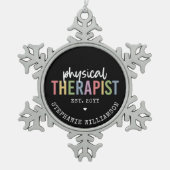 Aangepaste fysieke therapie PT Afstuderen Tin Sneeuwvlok Ornament (Voorkant)
