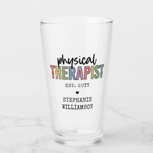 Aangepaste fysieke therapist PT Afstuderen cadeaus Glas