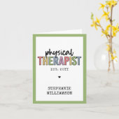 Aangepaste fysieke therapist PT Afstuderen cadeaus Kaart (Gele Bloem)
