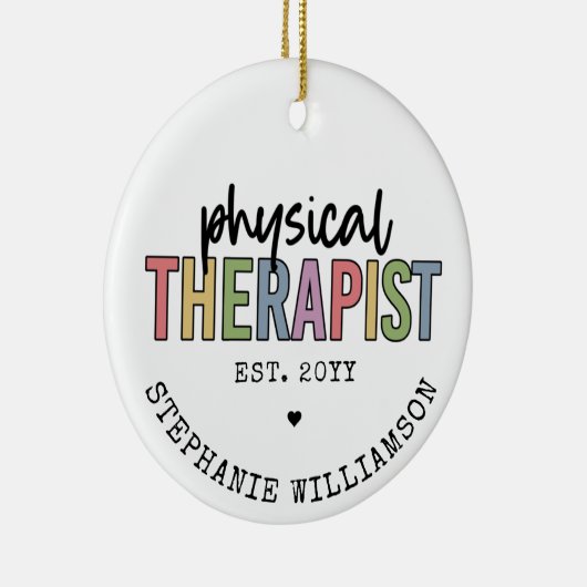 Aangepaste fysieke therapist PT Afstuderen cadeaus Keramisch Ornament (Rechts)