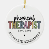 Aangepaste fysieke therapist PT Afstuderen cadeaus Keramisch Ornament (Voorkant)