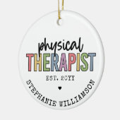 Aangepaste fysieke therapist PT Afstuderen cadeaus Keramisch Ornament (Links)