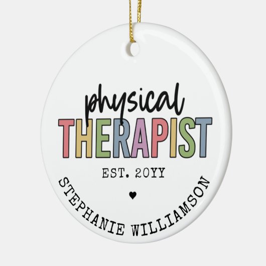 Aangepaste fysieke therapist PT Afstuderen cadeaus Keramisch Ornament (Links)