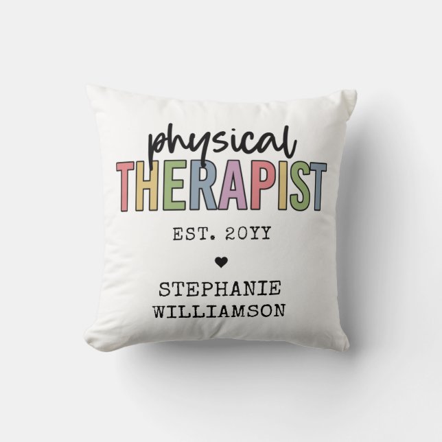 Aangepaste fysieke therapist PT Afstuderen cadeaus Kussen (Voorkant)