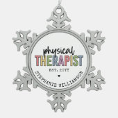 Aangepaste fysieke therapist PT Afstuderen cadeaus Tin Sneeuwvlok Ornament (Voorkant)