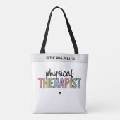 Aangepaste fysieke therapist PT Afstuderen cadeaus Tote Bag (Achterkant)