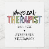 Aangepaste fysieke therapist PT Afstuderen cadeaus Wijn Etiket (Enkel label)