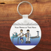 Aangepaste Fysieke Therapistische Cartoon Sleutelhanger (Voorkant)