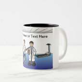 Aangepaste Fysieke Therapistische Cartoon Tweekleurige Koffiemok (Voorkant rechts)