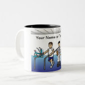 Aangepaste Fysieke Therapistische Cartoon Tweekleurige Koffiemok (Voorkant links)