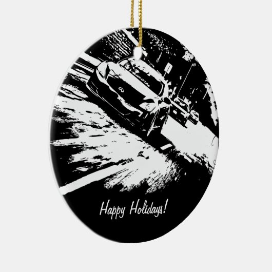 Aangepaste G37 Coupe Rolling shot xmas-versieringe Keramisch Ornament (Rechts)